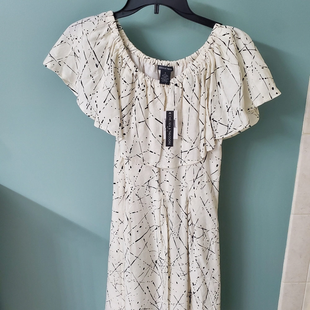 Off shoulder linen dress